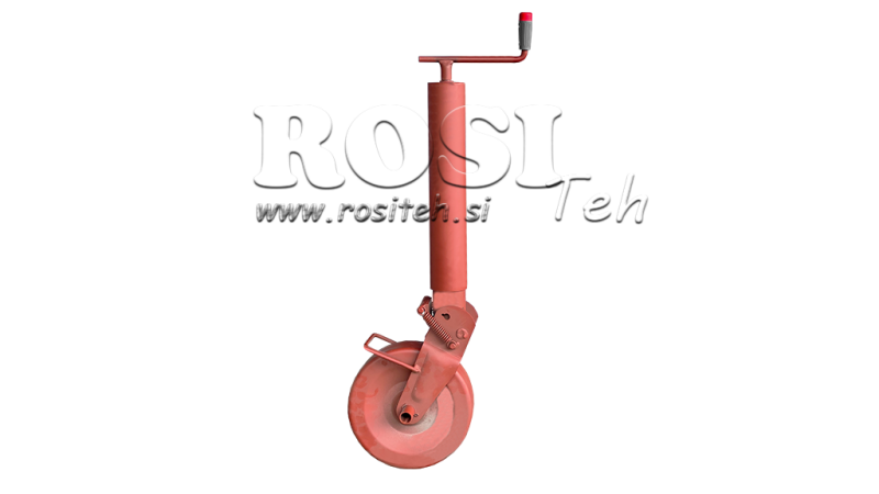 GJENGET STØTTBEN 240MM - 700KG MED STØTTHJUL