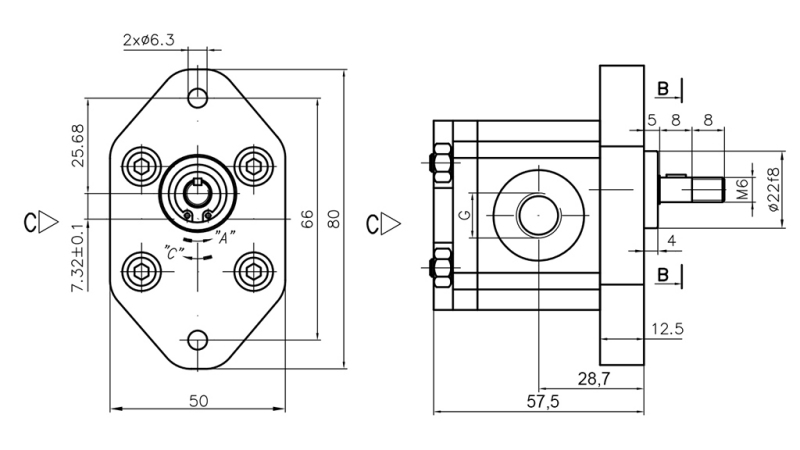 HÜDRAULIKAPUMP 00C0.5X032 GR.0 - 0,5cc - PAREM
