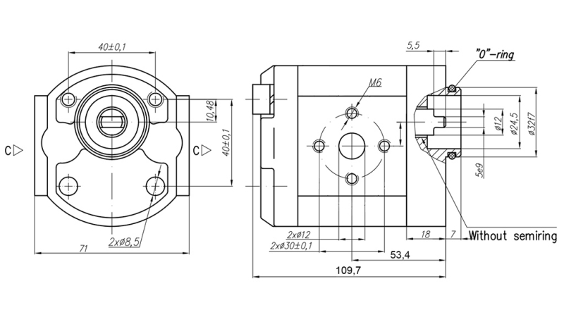 HYDRAULIKKPUMPE 10C8X179 GR.1 - 8cc - HØYRE
