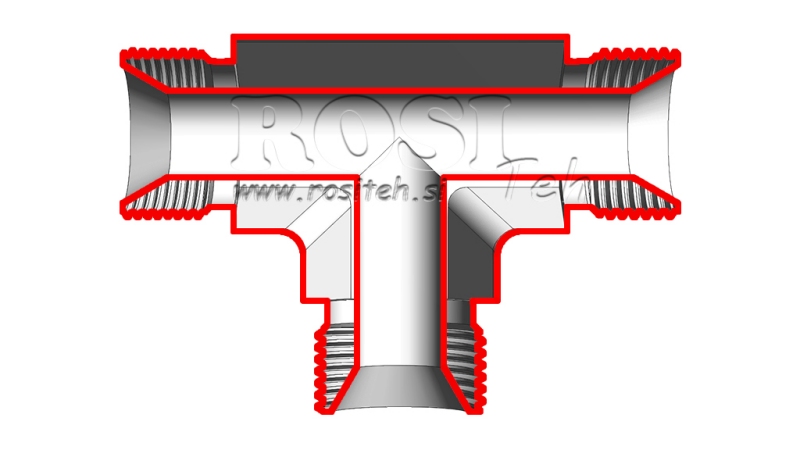 HYDRAULISK T STYKKE BSP HANN-HANN 1/4