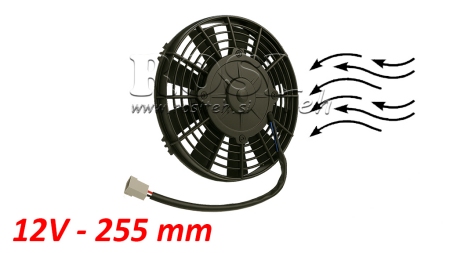 AXIÁLNY VENTILÁTOR 255mm ŤAHOVÝ 12V