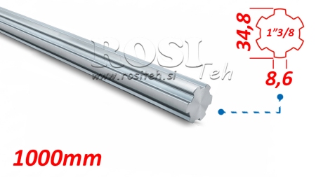 WORM P.T.O. SHAFT 1” 3/8 L1000