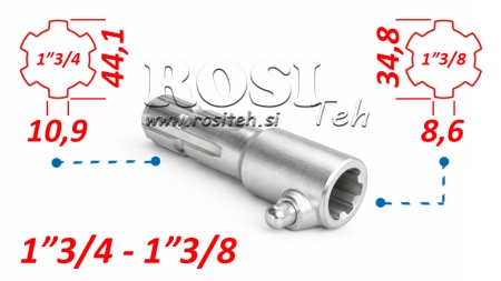 P.T.O. ADAPTER MED PIN från 1”3/8 till 1”3/4