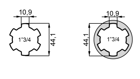 P.T.O. ADAPTER KEEGA 1”3/4 kuni 1”3/4