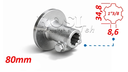 KARDANADAPTER MED FLENS OG PINNE 1-3/8 (80 mm)