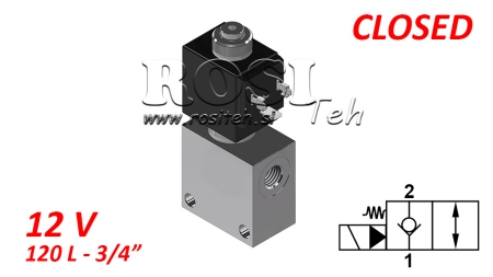 2-VEGGS VENTIL 3/4 (NC) 12V - 120LIT