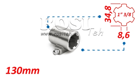 ADAPTADOR CARDÁN CON PASADOR 1-3/8 (130 mm)