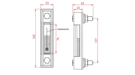STOR TEMPERATUR MÅLESKALA M12 - 127MM