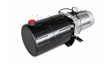 MINI HYDRAULISK POWER-PACK 12V DC - 1.6kW = 2.1cc - 8 liter - enfase enhet (metall)