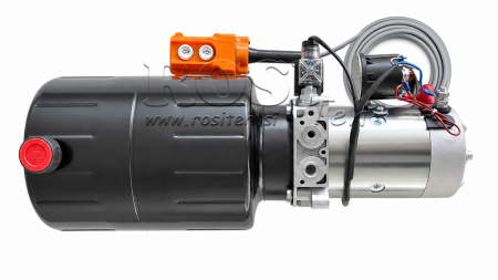 MINI HYDRAULISK POWER-PACK 12V DC - 1.6kW = 2.1cc - 8 liter - enfase enhet (metall)