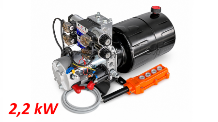 MINI HIDRAULIKUS AGGREGÁTOR 24 V DC - 2,2kW = 2,1cc - 8 lit - 2x kétirányu (fém)