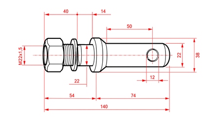 MONTAGEKEIL fi22mm MIT GEWINDE M22x1,5