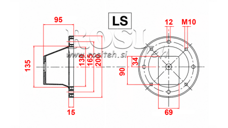 HYDRAULICKÁ FLANGE - BELL LS201 (EM0,55-1,5KW/GR1)