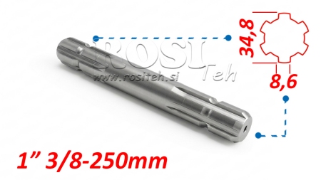 ADAPTER P.T.O. 13/8 Z OBU STRON L=250