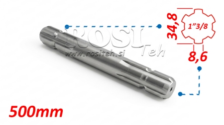 ADAPTER P.T.O. 13/8 DWUSTRONNY L=500