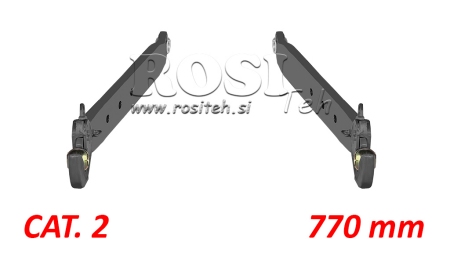 NEDRE LØFTEARMER FOR TREPUNKTSFESTE CAT. 2 - 70x20 mm - 770 mm (75 HP)