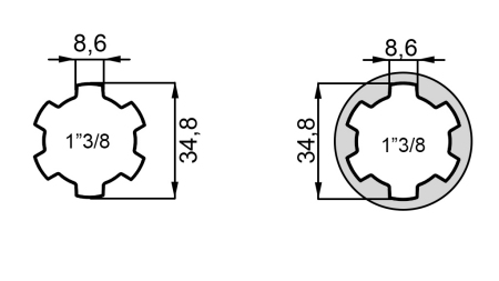 ADAPTER P.T.O. 13/8 do 13/8