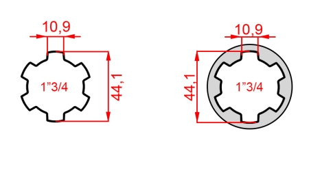 ADAPTER P.T.O. 1''3/4 do 1''3/4