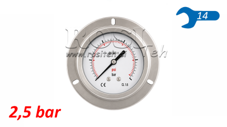 MANOMETER DN63 BAK 0 - 2.5 BAR - 1/4