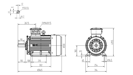 11kW-ELEKTROMOTOR Y3 160M1-2_2910umd 3Phas Beine-B3