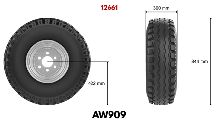 11,5/80-15,3 ANHÄNGERREIFEN AW909 (14 PR) MIT FELGE 9,00 x 15,3