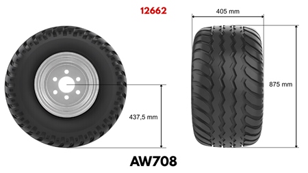 400/60-15,5 DEKK AW708 (16 PR) MED FELG 13,00 x 15,5
