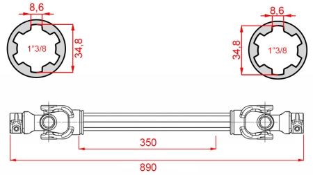 ECO KARDANAXEL 890mm 30-75HP STANDARD