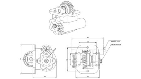 Dimensjoner UTGANG FOR HYDRAULISK PUMPE - IVECO 2855
