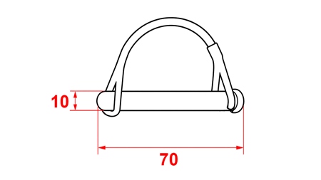 KLAPPSTECKERKOMPLET HALBKREIS FI 10/70 mm (5 Stück)