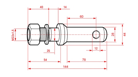 MONTAGEKEIL fi28mm MIT GEWINDE M22x1,5