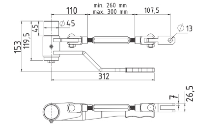 TRAILER SIDE PANEL CLOSING HANDLE - BAG