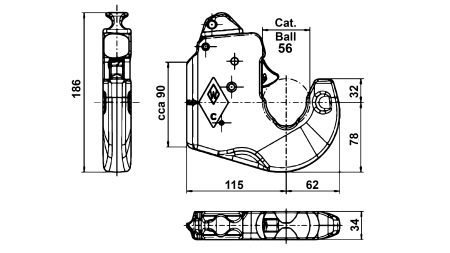GANCHO RÁPIDO PARA BRAZO INFERIOR DE TRACTOR KAT.2 WALTERSCHEID
