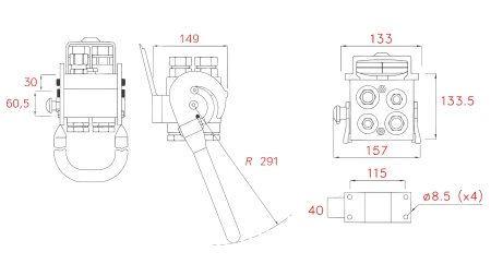 MULTI-FASTER KOBLING 4VEIS BSP 2×1/2 2×3/4 MOBIL DEL