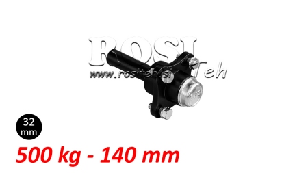 HALVAKSEL UTEN BREMSER - 500 kg (4 SKRUER) - 140 mm