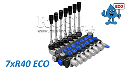 HYDRAULISK MANUELL VENTIL – 7-SEKSJONS RETNINGSVENTIL 7xR40 ECO