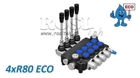 HYDRAULISK MANUELL VENTIL – 4-SEKSJONS RETNINGSVENTIL 4xR80 ECO