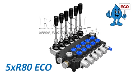HYDRAULISK MANUELL VENTIL – 5-SEKSJONS RETNINGSVENTIL 5xR80 ECO