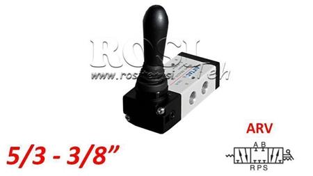 VALVOLA MANUALE PNEUMATICA 5/3 3/8 PRT-0852-ARV RITORNO CON MOLLA