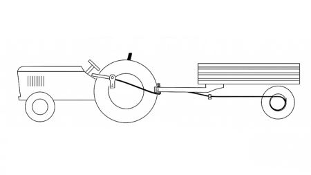LEVA DI TRAINO PER IL FRENO A MANO DEL RIMORCHIO COMPLETA DI CAVO IN ACCIAIO DI 2,3 METRI