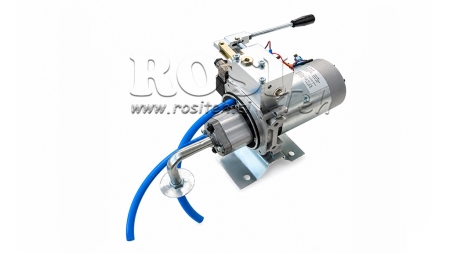 MINI HIDRAVLIČNI AGREGAT 12V DC - 1,6kW = 2,1cc - 8 lit - enosmerni sklop Z ROČNO ČRPALKO