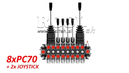 HYDRAULISK VENTIL 8XPC70 + 2X JOYSTICK