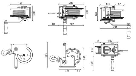 РЪЧЕН ВИНТ DWK 25 V - 1133 kg - СИНТЕТИЧЕН КАБЕЛ