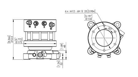 14046 - ROTATOR HIDRÁULICO CR400 - 4500/2500 FLANGE DUPLO