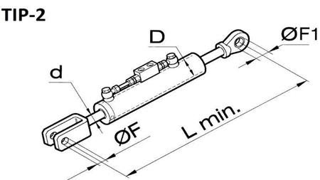 DISPOSITIVO IDRAULICO PER SOLLEVAMENTO E TRAZIONE - JOHN DEERE 80/40min.830 tipo (2) fi 25/25.4