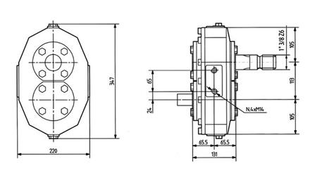 REDUKTOR INVERZIÓ MR-90 1:1 (85LE-62.6kW)