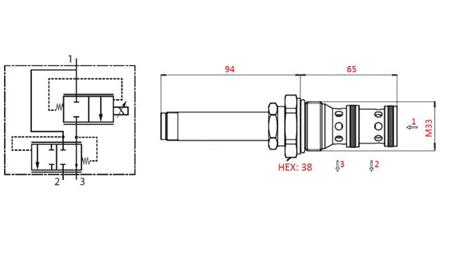VANĂ PROPORȚIONALĂ PE 3 CĂI M33 - 270bar - 80lit