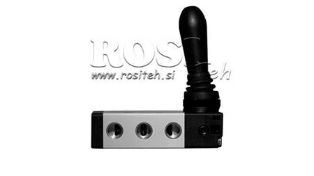 VALVOLA MANUALE PNEUMATICA 5/2 1/4 PRT-0852-ARV RITORNO CON MOLLA