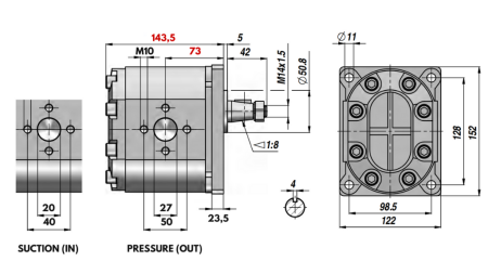 HYDRAULISK PUMPE GR.3 43 CC VENSTRE - PRIROBNICER
