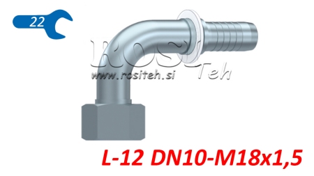 HYDRAULICKÁ PRÍPOJKA DKOL 12 L SAMICA KOLENO 90° DN10–M18×1,5