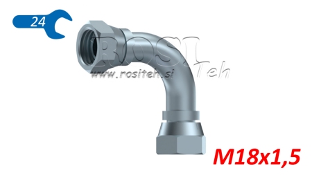 GOMITO IDRAULICO 90° FEMMINA-FEMMINA M18X1.5